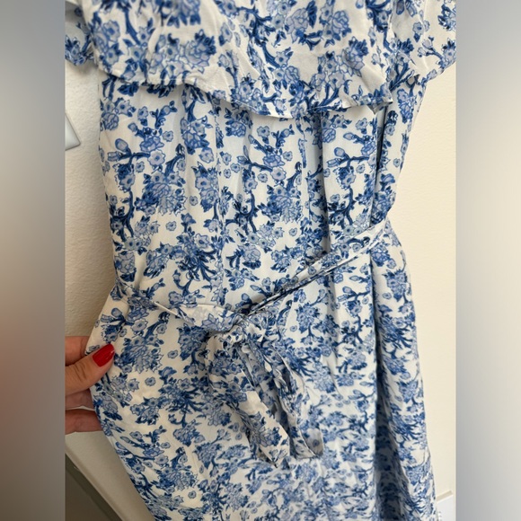 Rebecca Taylor Midi Silk Dress. Off the Shoulder size 6. - Picture 3 of 6